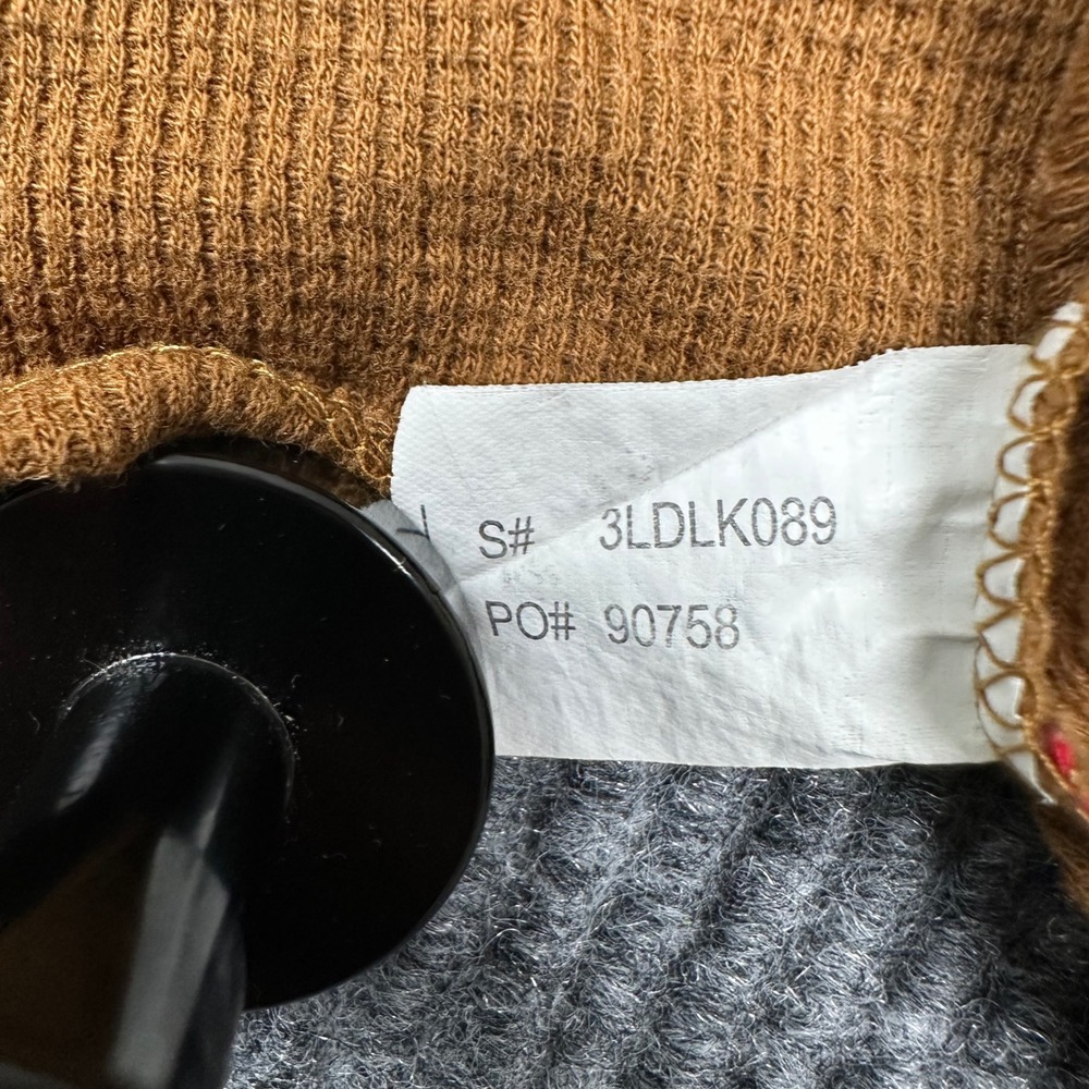 Levi's Long Sleeve Thermal Shirt Mens XL Brown Panther Graphic Waffle Knit - Picture 5 of 7